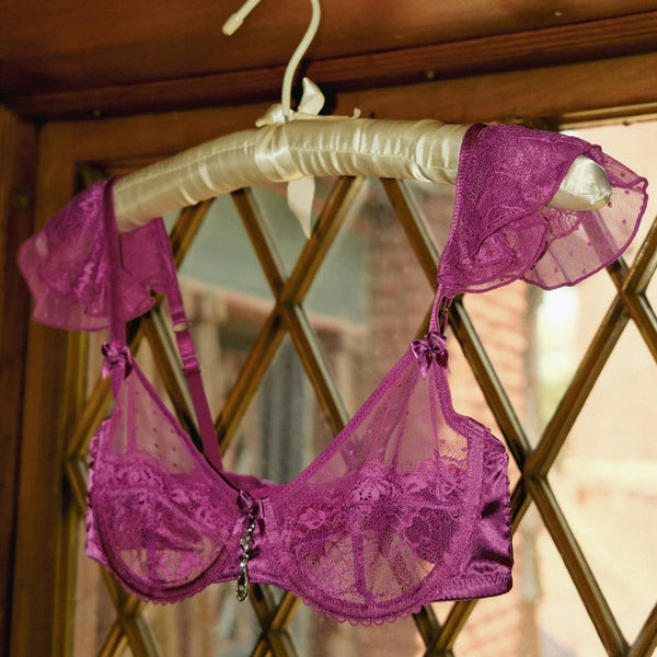 Ruffle Underwire Bralette - Plum