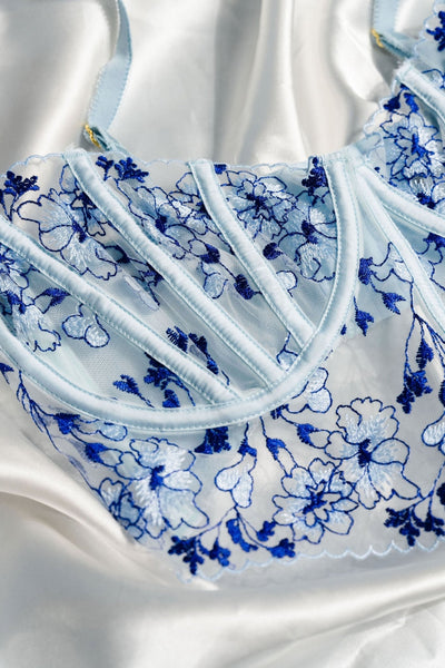 Bridal Bundle: Embroidered Underwire Bustier Set - Mentionables