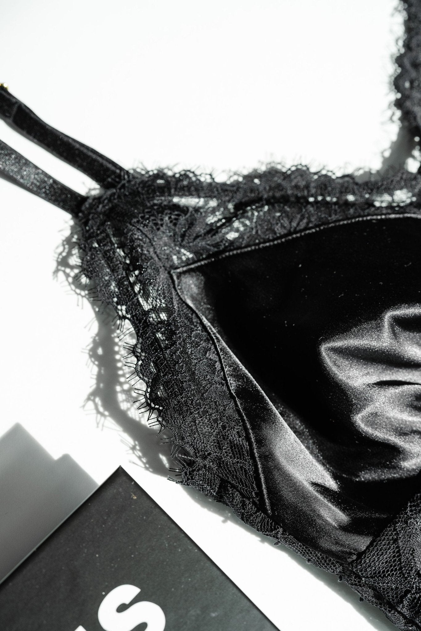 Date Night Bundle: Satin & Eyelash Lace Slip - Black - Mentionables