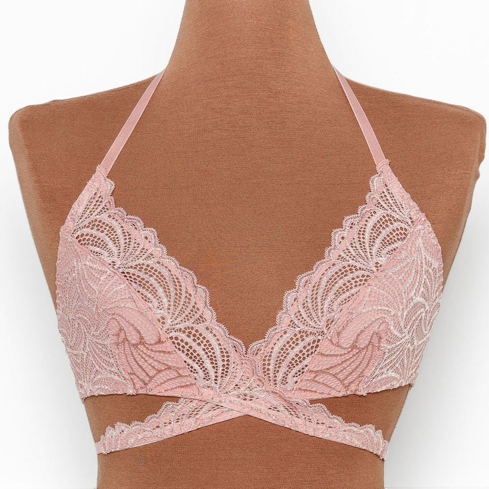 Mentionables Strappy Wrap Bralette Blush