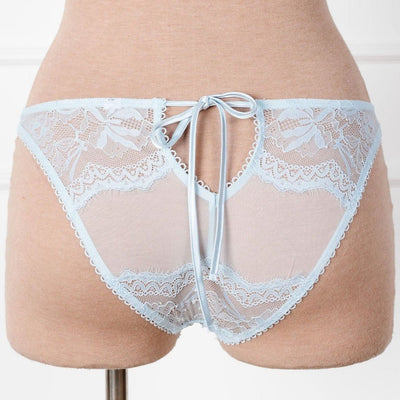 Lace & Mesh Button Panty - Something Blue - Mentionables