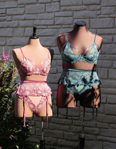 Lacy Strappy Underwire Bralette - Raspberry - Mentionables