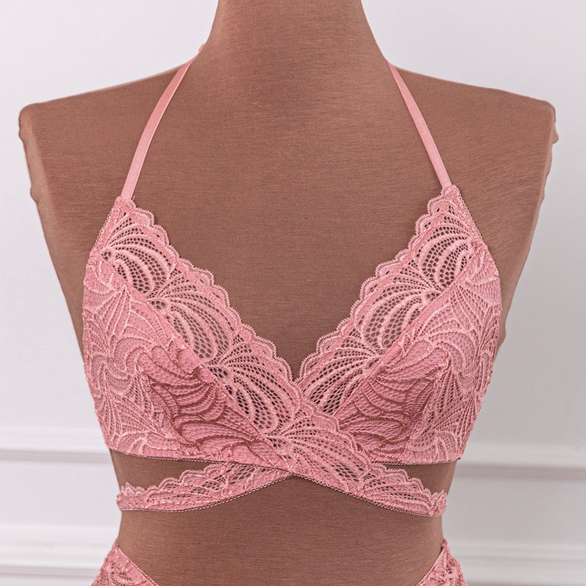 Strappy Wrap Bralette - Dusty Rose – Mentionables