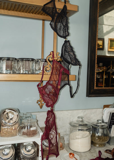 Eyelash Lace Underwire Balconette Bralette - Cherry Lacquer