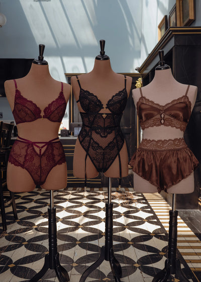 High Waist Lacy Satin Tap Shorts - Chocolate