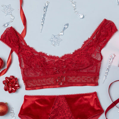 off the shoulder bralette red