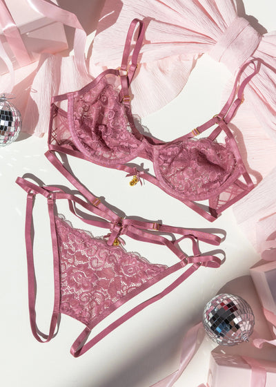 Lacy Underwire Charm Bralette - Sugarplum Pink