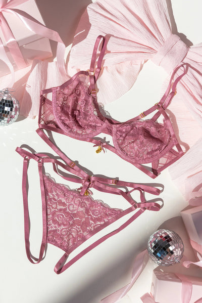 Strappy Ouvert Charm Panty - Sugarplum Pink