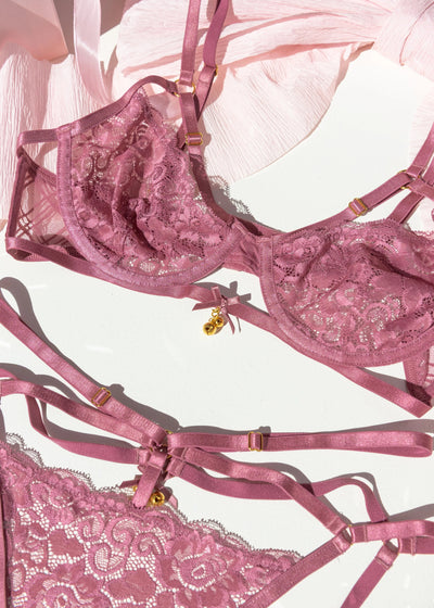 Lacy Underwire Charm Bralette - Sugarplum Pink