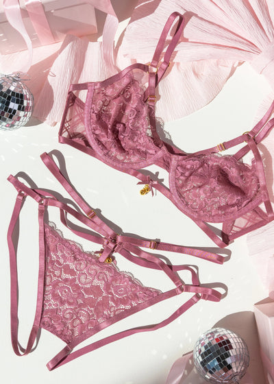 Strappy Ouvert Charm Panty - Sugarplum Pink