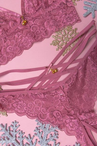 Strappy Crotchless Charm Panty - Sugarplum Pink