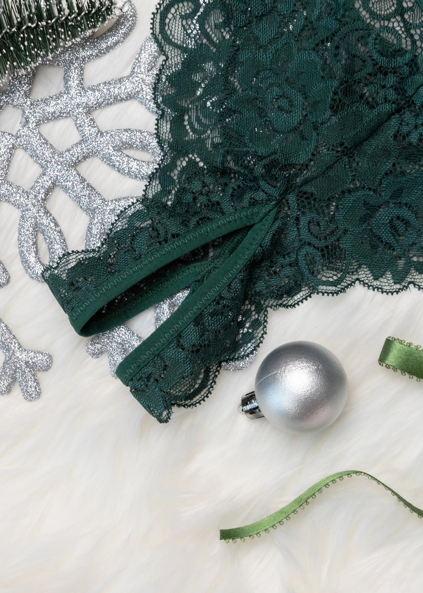 Strappy Crotchless Charm Panty - Alps Green