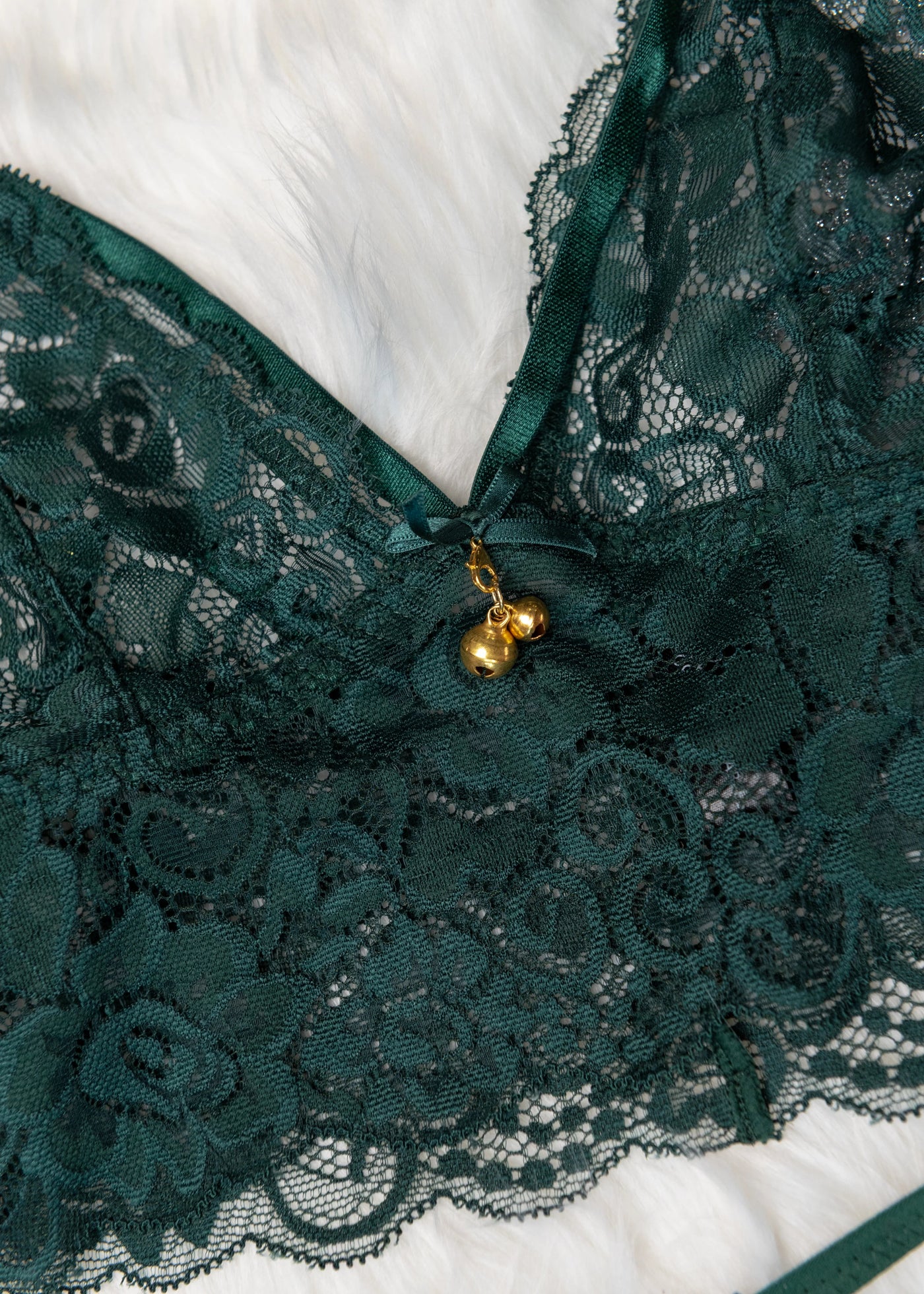 Lacy Caged Charm Bralette - Alps Green