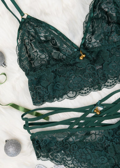 Strappy Crotchless Charm Panty - Alps Green