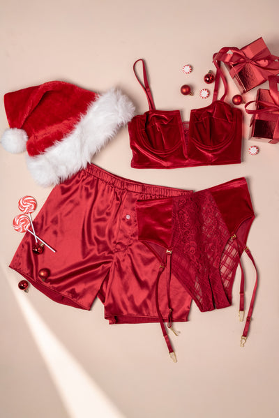 Men's Satin Boxer - Red