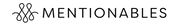 The black Mentionables logo on a transparent background, featuring an ampersand symbol and the brand name in a clean sans-serif font.