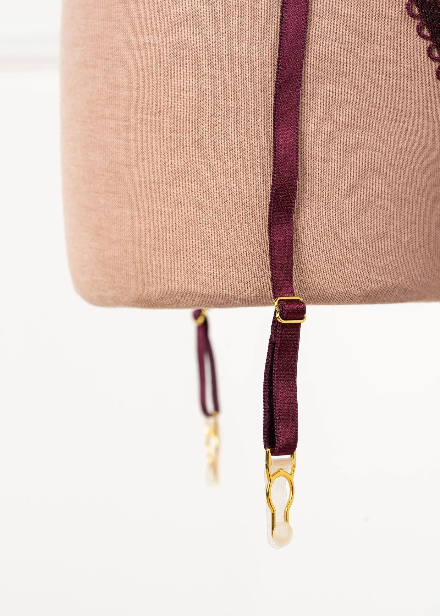 Eyelash Lace Crotchless Garter Teddy - Cherry Lacquer