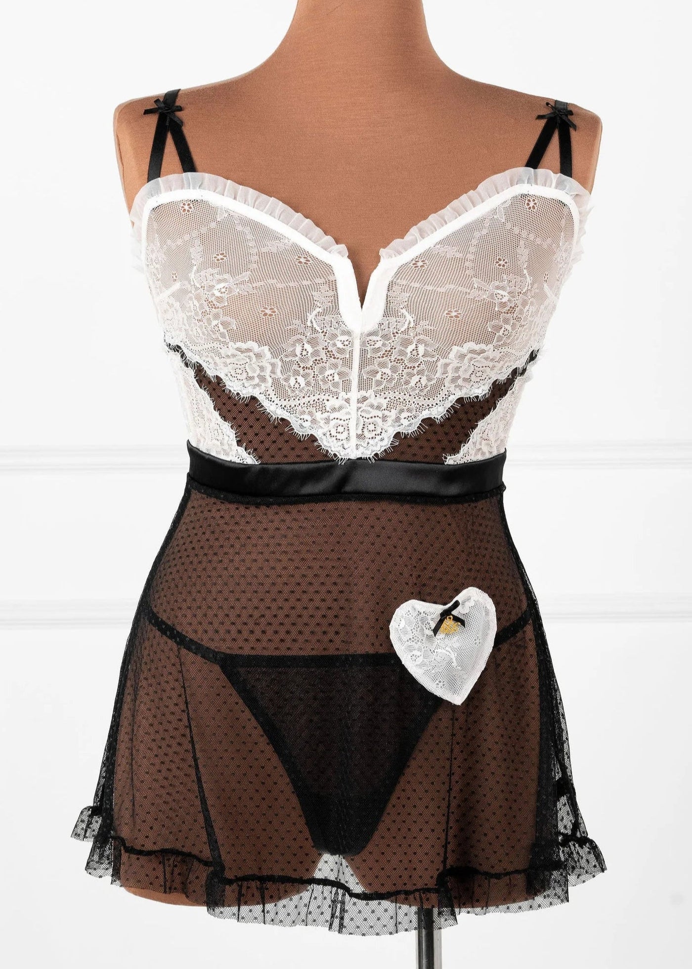 French Maid Roleplay Babydoll - Black