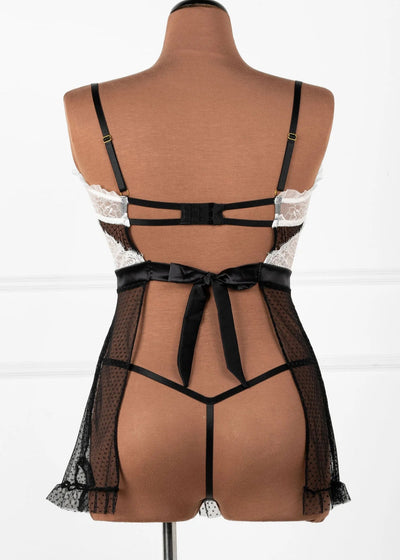 French Maid Roleplay Babydoll - Black