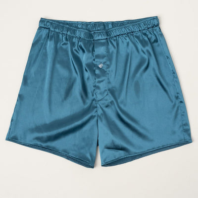 Men's Satin Boxer - Retro Blue