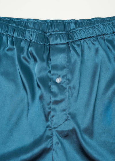 Men's Satin Boxer - Retro Blue