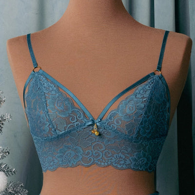 Lacy Caged Charm Bralette - Retro Blue