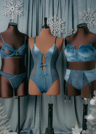 Strappy Underwire Charm Bralette - Retro Blue