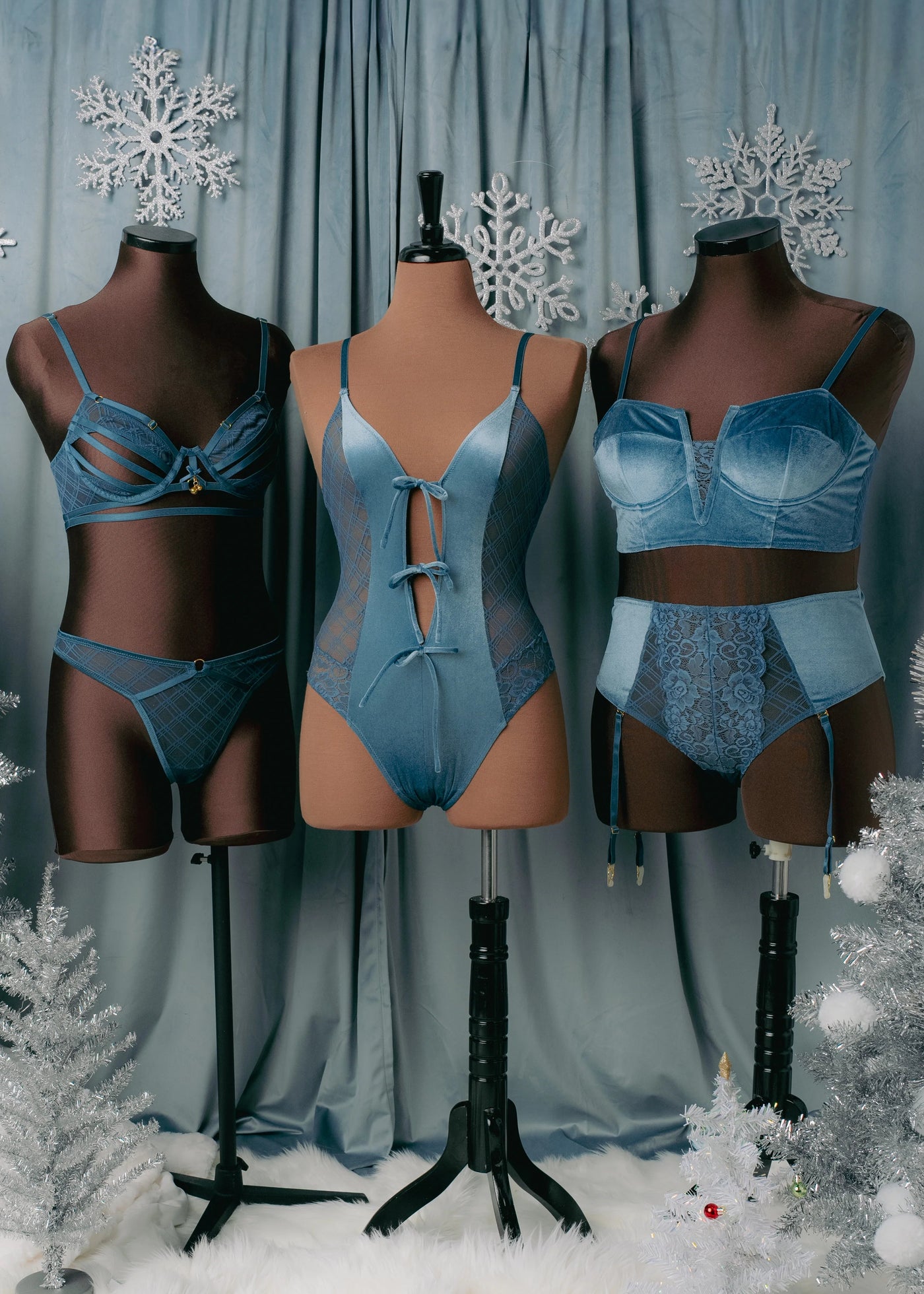 Midrise Mesh Charm Thong - Retro Blue