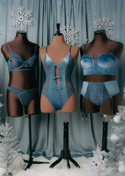 Midrise Mesh Charm Thong - Retro Blue