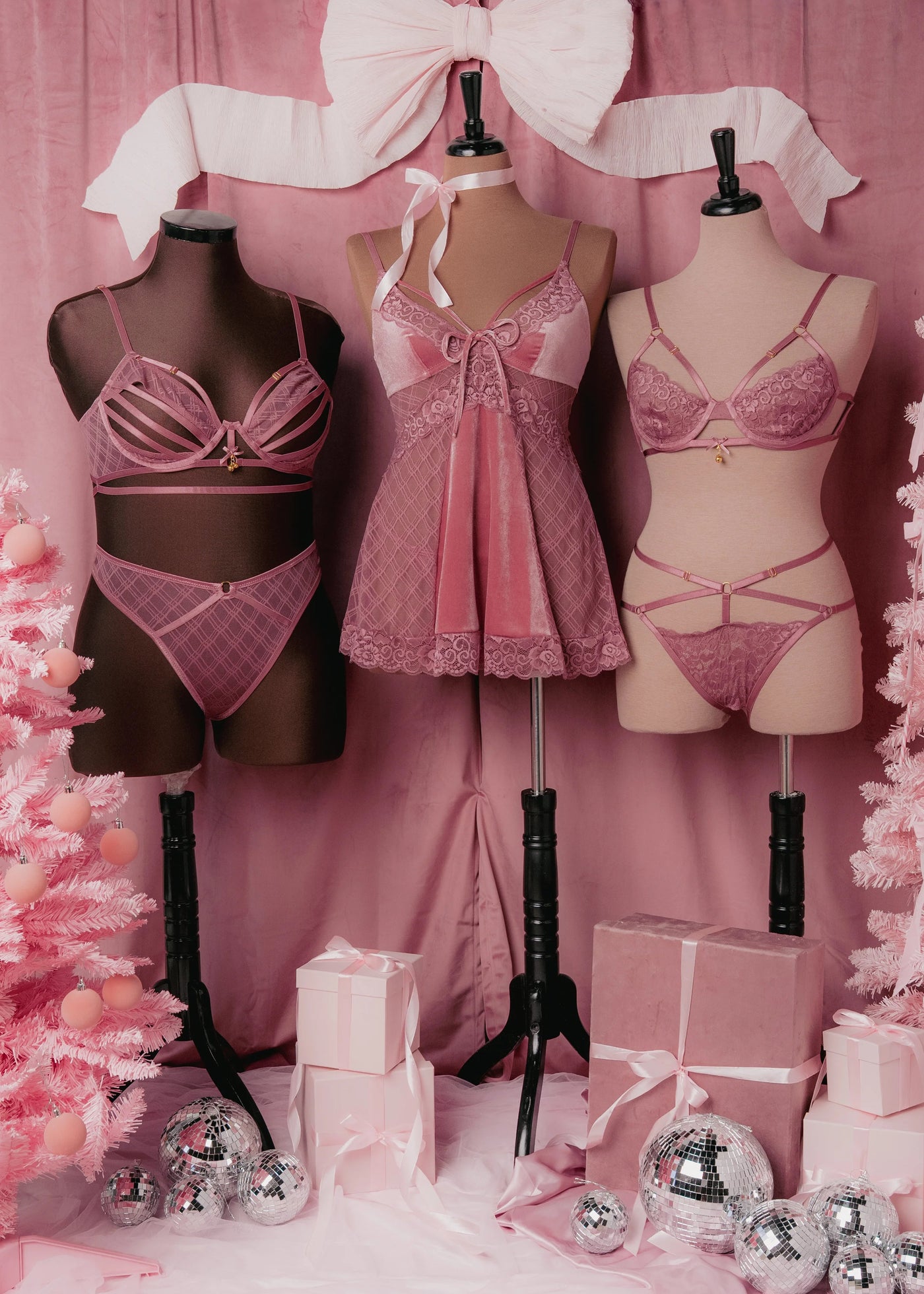 Strappy Underwire Charm Bralette - Sugarplum Pink