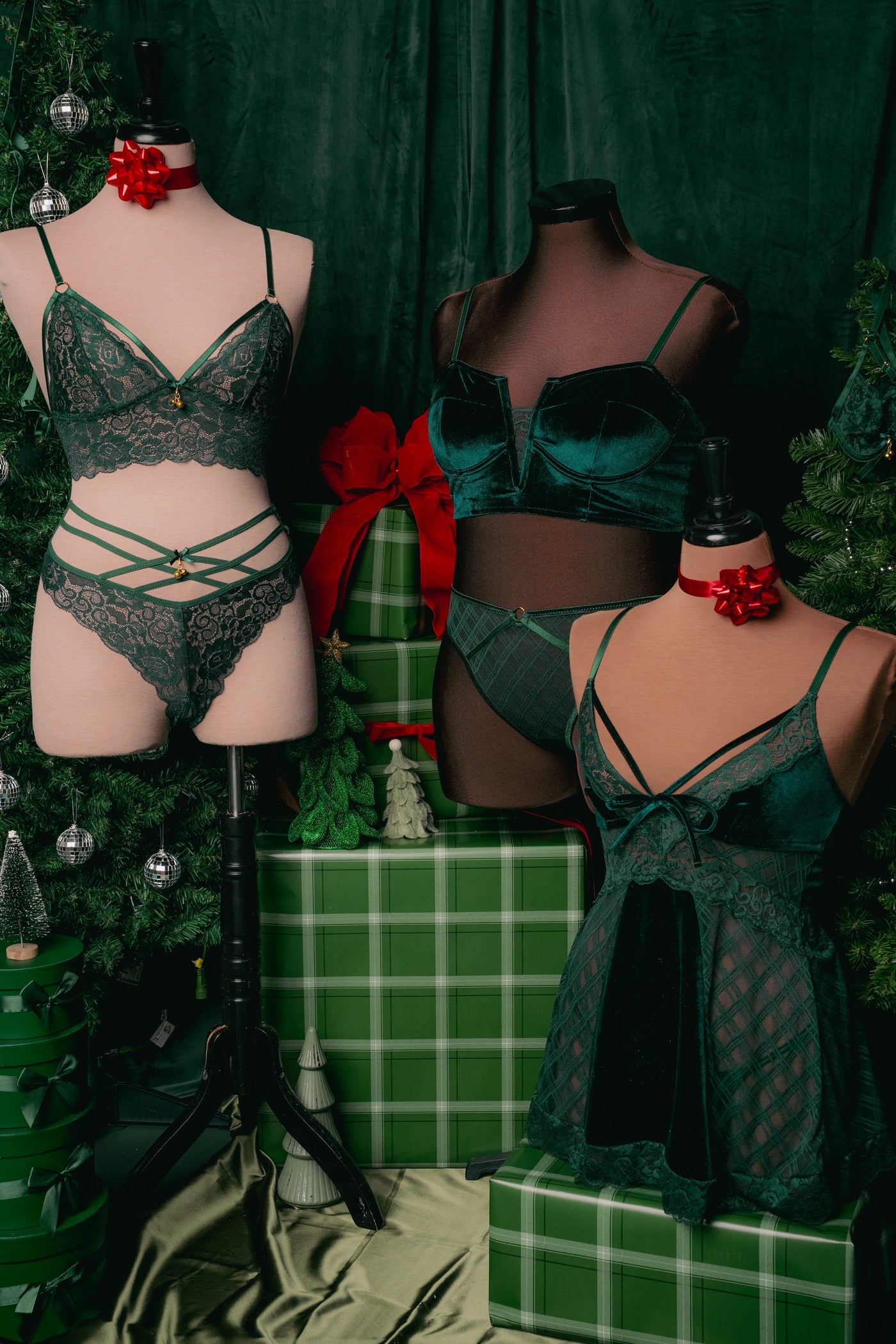 Lacy Caged Charm Bralette - Alps Green