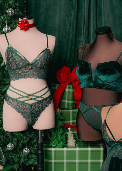 Lacy Caged Charm Bralette - Alps Green