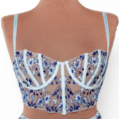Embroidered Underwire Bustier - Mentionables