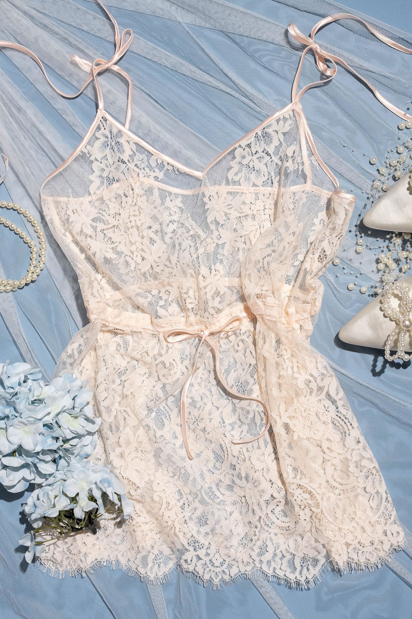 Eyelash Lace Babydoll - Champagne - Mentionables