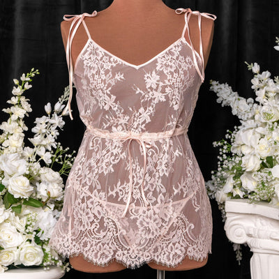 Eyelash Lace Babydoll - Champagne - Mentionables