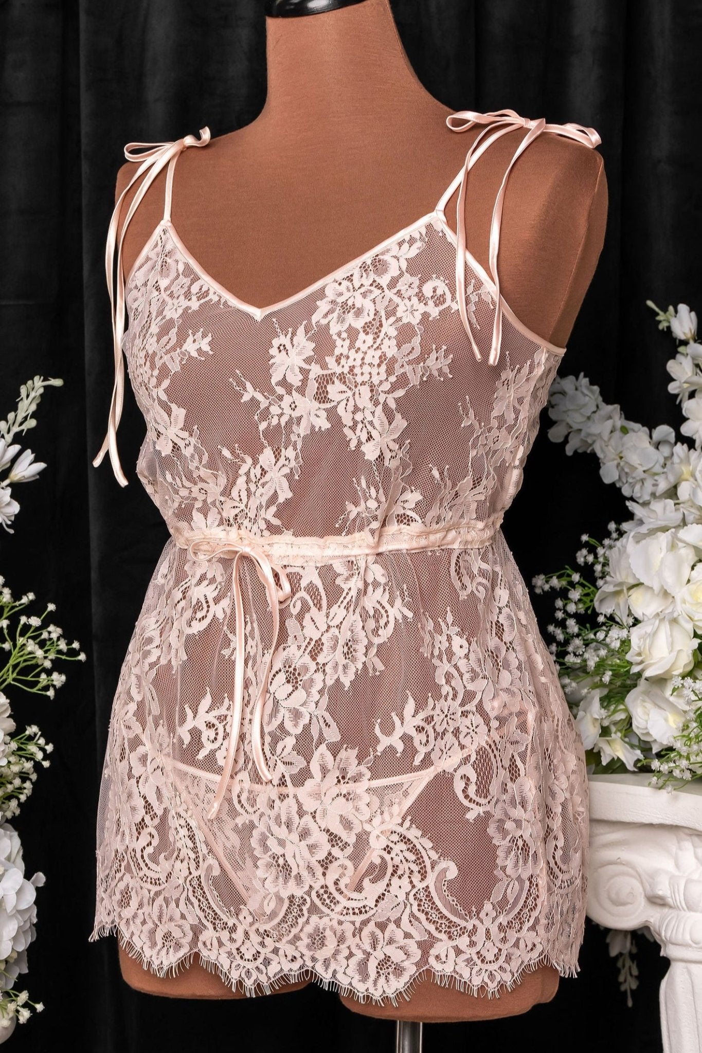 Eyelash Lace Babydoll - Champagne - Mentionables