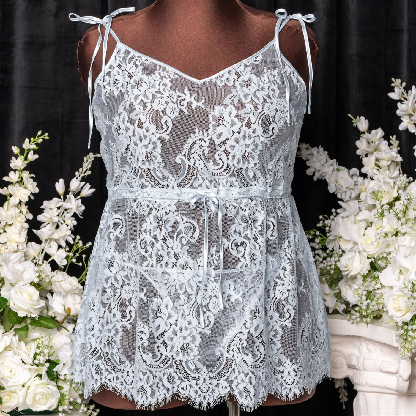 Eyelash Lace Babydoll - Something Blue - Mentionables