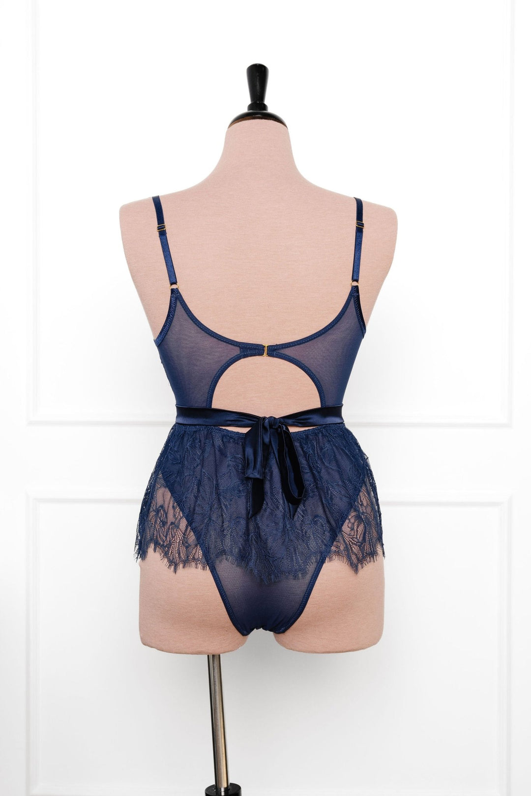Eyelash Lace Crotchless Teddy - Navy | Mentionables Eyelash Lace Crotchless Teddy - Navy | Mentionables