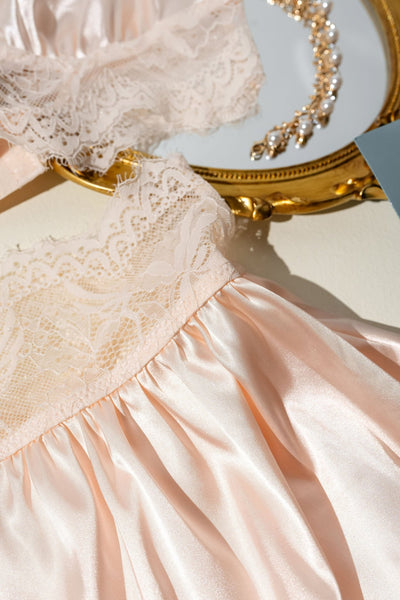 High Waist Satin Tap Shorts - Champagne - Mentionables