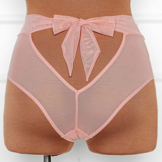 Lace & Mesh High Waist Panty - Blush - Mentionables