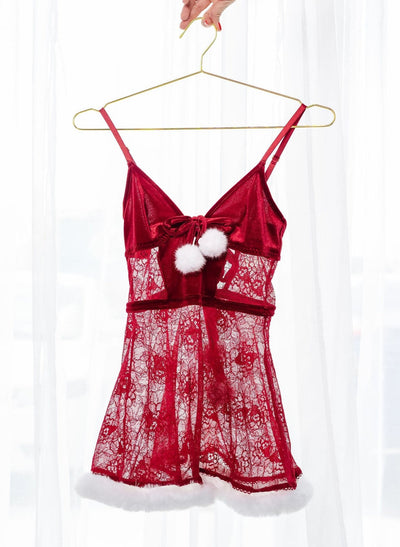 Lace & Velvet Babydoll - Mentionables