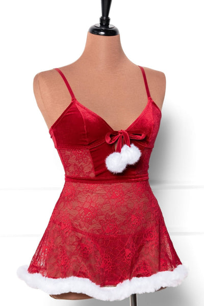 Lace & Velvet Babydoll - Mentionables