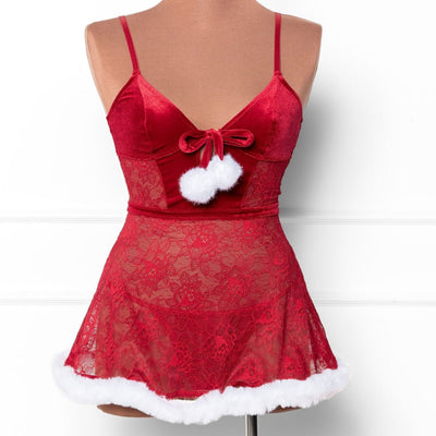 Lace & Velvet Babydoll - Mentionables