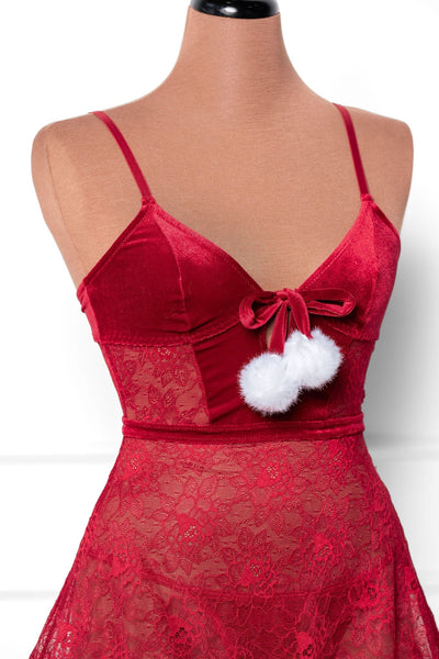 Lace & Velvet Babydoll - Mentionables