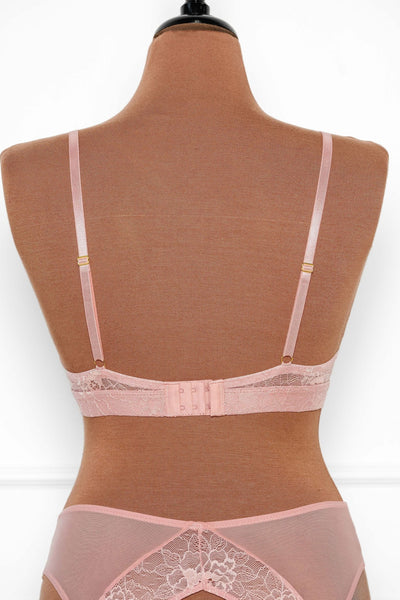 Lacy Caged Cupless Bralette - Blush - Mentionables