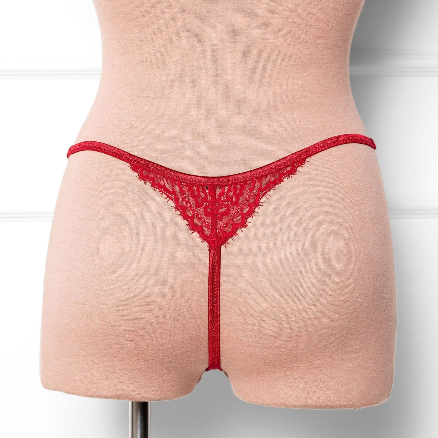 Lacy Cutout Thong - Red - Mentionables