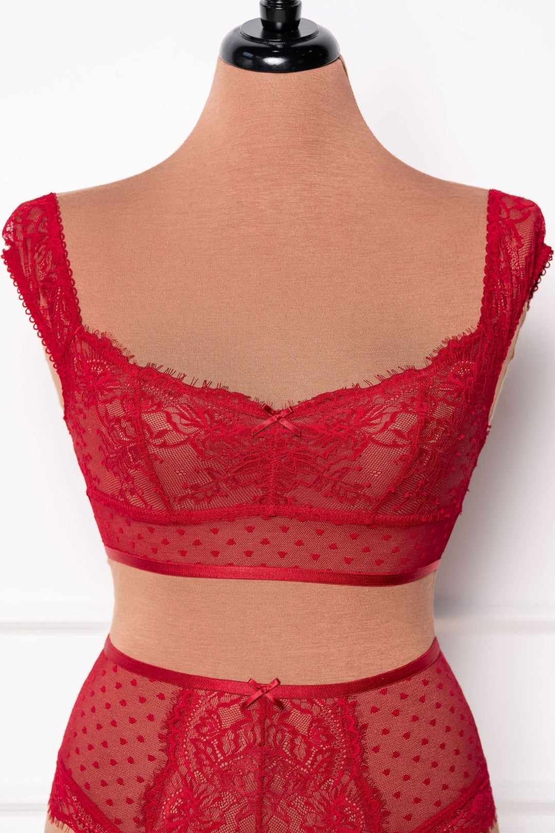 Lacy Off The Shoulder Bralette Red Mentionables