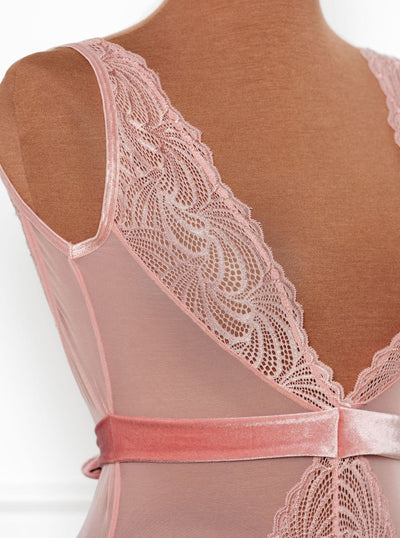 Lacy Plunge Teddy - Blush - Mentionables