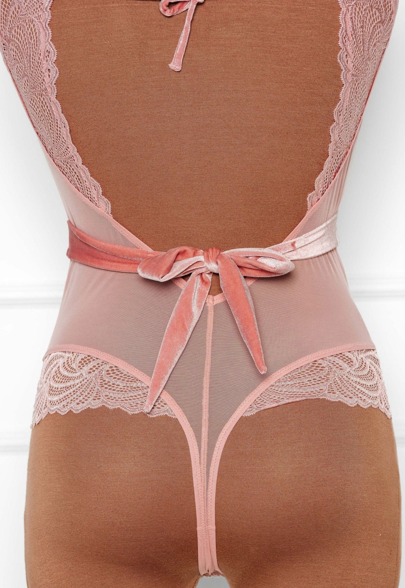 Lacy Plunge Teddy - Blush - Mentionables