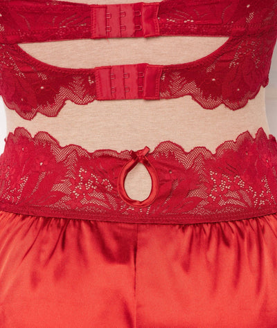 Lacy Satin Bralette - Red - Mentionables